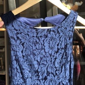 Lace, high/low, navy  dress